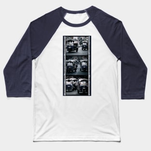 Bangkok Tuk-Tuk Taxis - Triptych Of 3 Photographs With Film Strip Framing Baseball T-Shirt